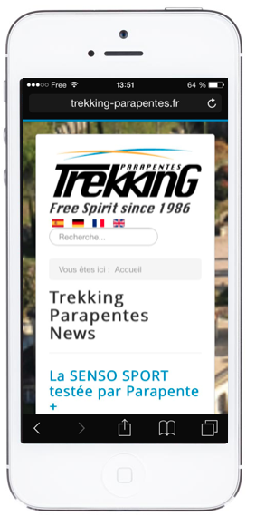 trekking parapentes Iphone site